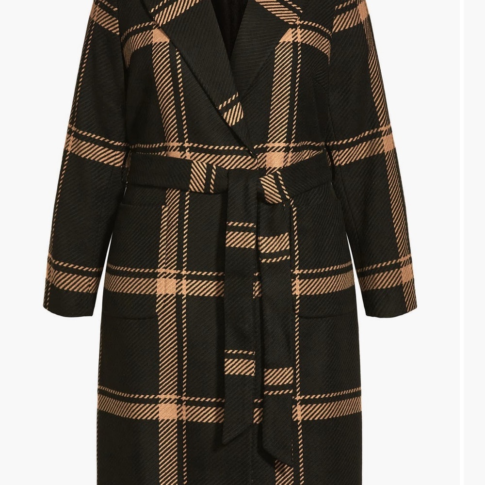 NWT: Tan and Black Trench Coat, size 18